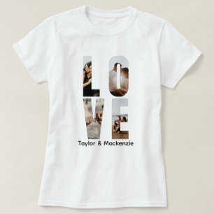 Aangepaste Foto en Tekst Gepersonaliseerde LIEFDE T-shirt