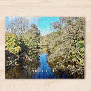 Aangepaste foto en tekst gepersonaliseerde rivier legpuzzel
