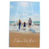 Aangepaste foto en tekst geschenkzak medium cadeauzakje (Achterkant)