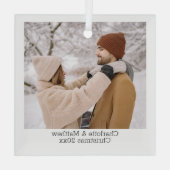 Aangepaste foto en tekst glas ornament (Achterkant)