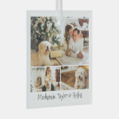 Aangepaste foto en tekst glas ornament (Voorkant Rechts)