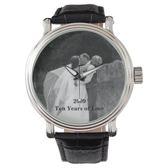 Aangepaste foto en tekst horloge (Voorkant)