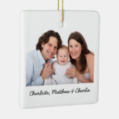 Aangepaste foto en tekst keramisch ornament (Rechts)