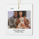 Aangepaste foto en tekst keramisch ornament (Links)