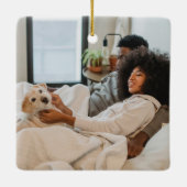 Aangepaste foto en tekst keramisch ornament (Achterkant)