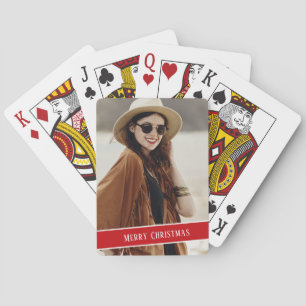Aangepaste foto en tekst Kerstmis Pokerkaarten
