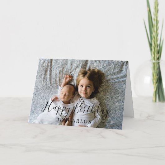 Aangepaste Foto en Tekst Kleine Broer Verjaardag S Kaart (Voorkant)