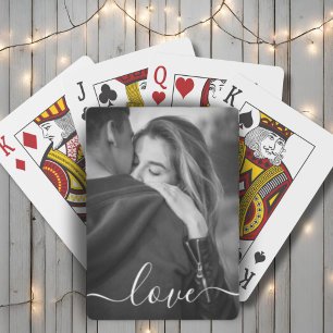 Aangepaste foto en tekst liefde script gepersonali pokerkaarten