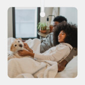 Aangepaste foto en tekst metalen ornament (Achterkant)