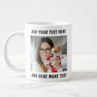Aangepaste foto en tekst of naam extra grote beker