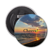 Aangepaste foto en tekst op maat button flesopener (Voorkant)