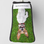 Aangepaste foto en tekst op maat golfheadcover (Draai 90)