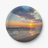 Aangepaste foto en tekst op maat papieren bordje (Voorkant)