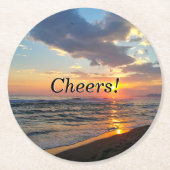 Aangepaste foto en tekst op maat ronde kartonnen onderzetter (Voorkant)