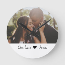 Aangepaste foto en tekst op maat ronde klok