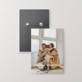 Aangepaste foto en tekst Persoonlijk Button (Voorkant / Achterkant)