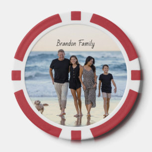 Aangepaste foto en tekst poker chips