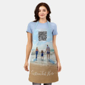 Aangepaste foto en tekst Schort met uw QR-code (Gedragen)