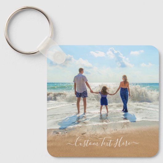 Aangepaste foto- en tekst Sleutelhanger (Voorkant)