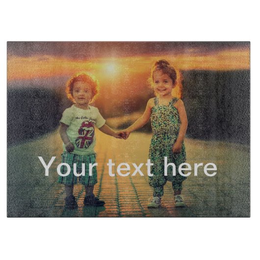 Aangepaste foto en tekst snijplank (Voorkant)