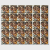 Aangepaste Foto en Tekst Sticker Cadeaupapier (Vlak)