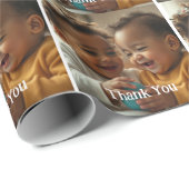 Aangepaste Foto en Tekst Sticker Cadeaupapier (Rol Hoek)