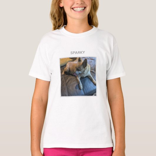 Aangepaste foto en tekst t-shirt (Voorkant)