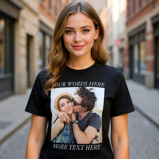 Aangepaste foto en tekst t-shirt