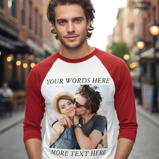 Aangepaste foto en tekst t-shirt