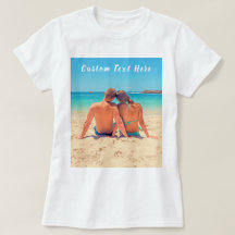 Aangepaste foto en tekst T-shirt met uw eigen ontw