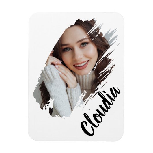 Aangepaste foto en tekst toevoegen magneet (Verticaal)