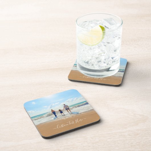 Aangepaste foto en tekst - Uniek uw eigen ontwerp Bier Onderzetter (Rechterzijde)