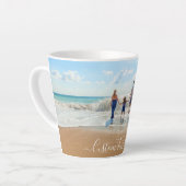 Aangepaste foto en tekst - Uniek uw eigen ontwerp Latte Mok (Linkerhoek)