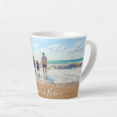Aangepaste foto en tekst - Uniek uw eigen ontwerp Latte Mok (Rechterhoek)
