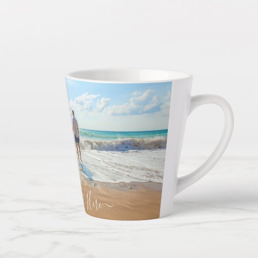 Aangepaste foto en tekst - Uniek uw eigen ontwerp Latte Mok (Rechts)