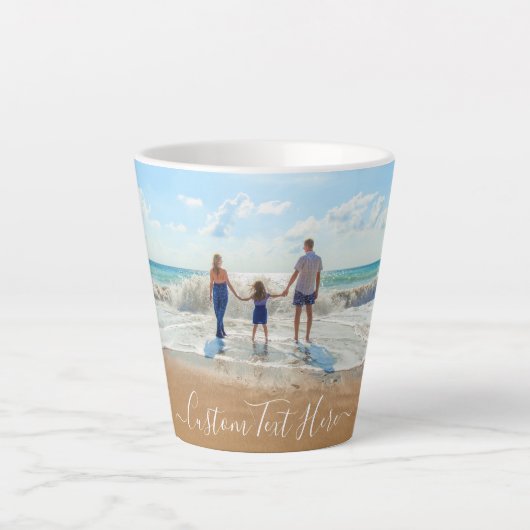 Aangepaste foto en tekst - Uniek uw eigen ontwerp Latte Mok (Voorkant)