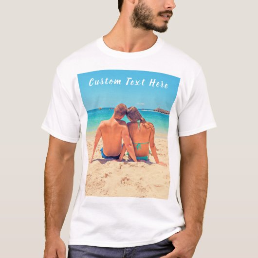 Aangepaste foto en tekst - uw eigen ontwerp aanpas t-shirt (Voorkant)