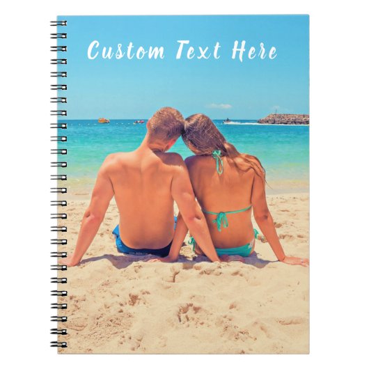 Aangepaste foto en tekst Uw eigen ontwerp Notitieb Notitieboek (Voorkant)