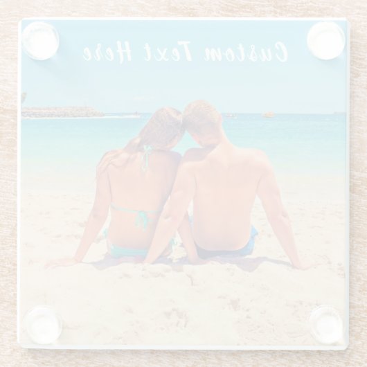 Aangepaste foto en tekst - Uw eigen ontwerp - Roma Glazen Onderzetter (Achterkant)