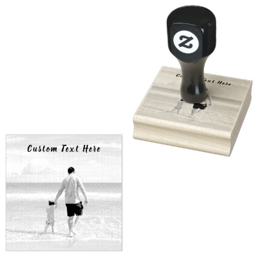 Aangepaste foto en tekst Uw eigen ontwerp Rubberen Rubberstempel (Gestempeld)