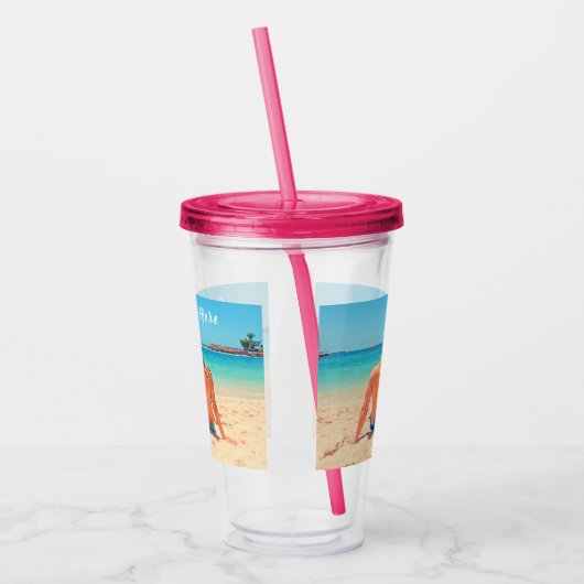 Aangepaste foto en tekst - Uw eigen ontwerp - Vaka Acryl Drinkbeker (Links)