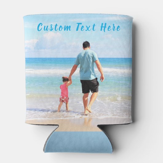 Aangepaste foto en tekst - Uw eigen ontwerp - voor Blikjeskoeler (Achterkant)