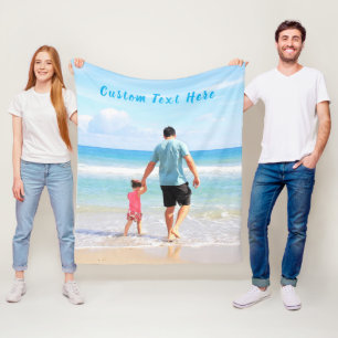 Aangepaste foto en tekst - Uw eigen ontwerp - voor Fleece Deken