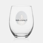 Aangepaste foto en tekst wijnglas zonder voet (Achterkant)