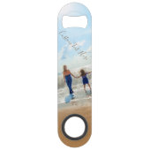 Aangepaste foto- en tekstbalkcode Uw eigen ontwerp Speed Flessenopener (Voorkant)