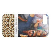 Aangepaste foto- en tekstchetah-huidpatroon Case-Mate iPhone case (Achterkant (Horizontaal))