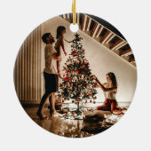 Aangepaste foto- en tekstfamilie keramisch ornament (Achterkant)