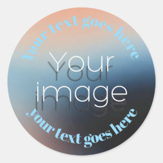 Aangepaste foto- en tekstfeestfunctie rond ronde sticker