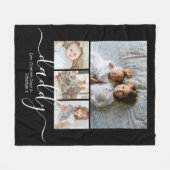Aangepaste foto- en tekstfotocollage fleece deken (Voorkant (Horizontaal))