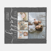 Aangepaste foto- en tekstfotocollage fleece deken (Voorkant (Horizontaal))